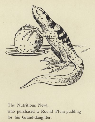 De voedzame salamander door Edward Lear